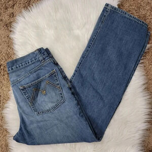 MENS American‎ Rag Straight Leg Jeans Medium Wash Relaxed Denim 32 100% Cotton